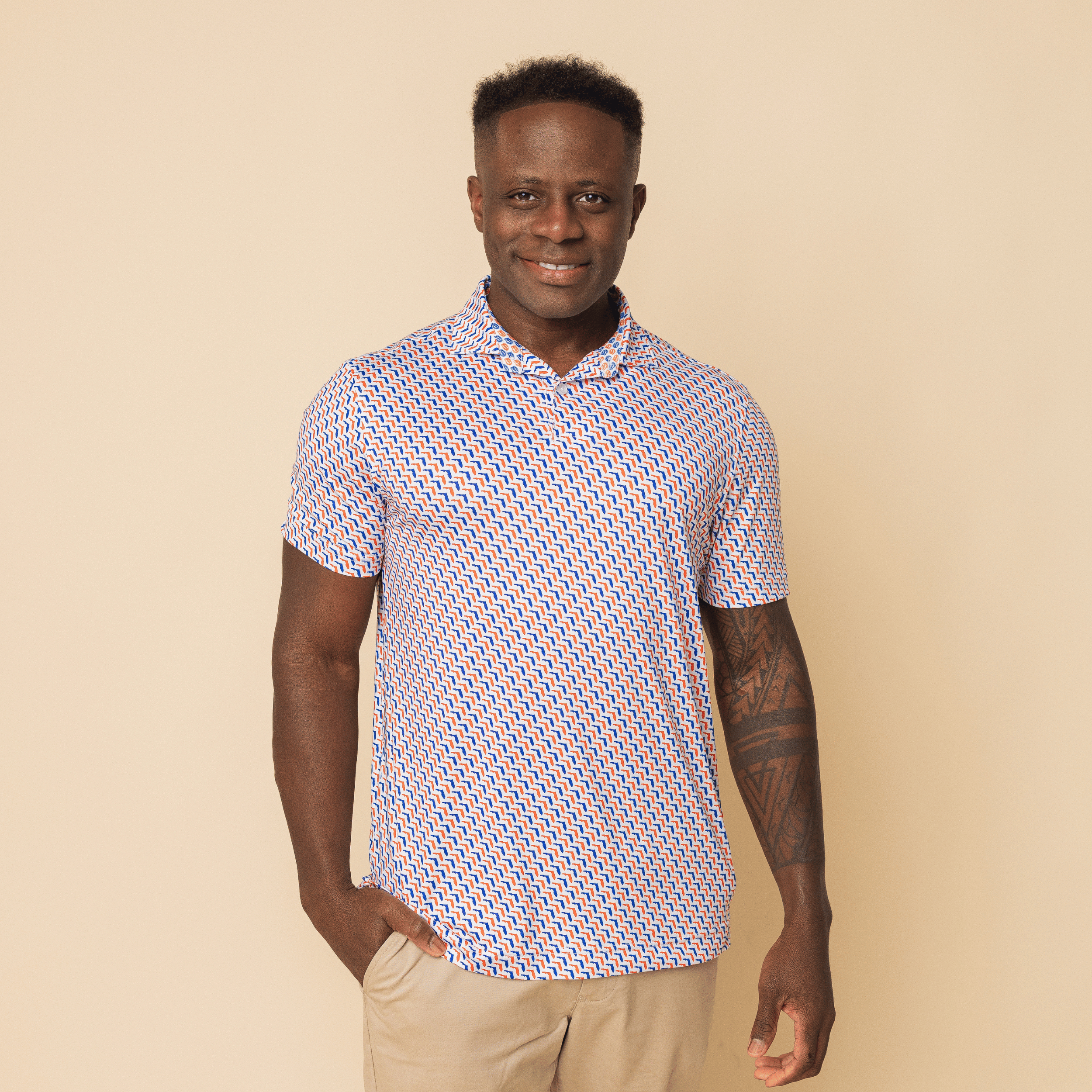 The UF Orange & Blue Print Polo
